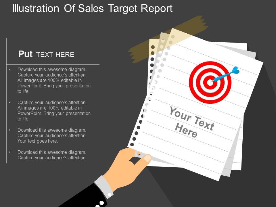 Illustration Of Sales Target Report Powerpoint Template