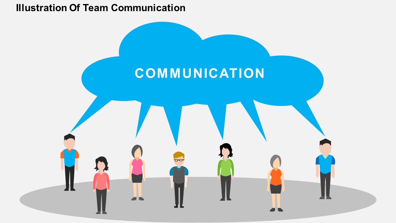 Illustration Of Team Communication PowerPoint Template