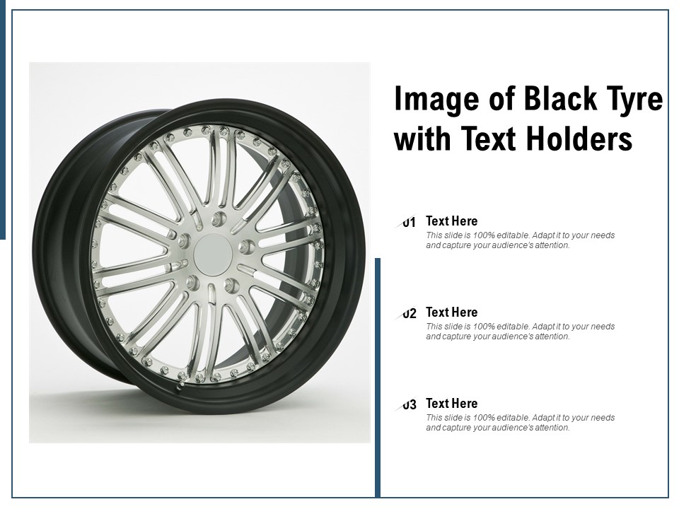 Image Of Black Tyre With Text Holders Ppt PowerPoint Presentation Slides Introduction