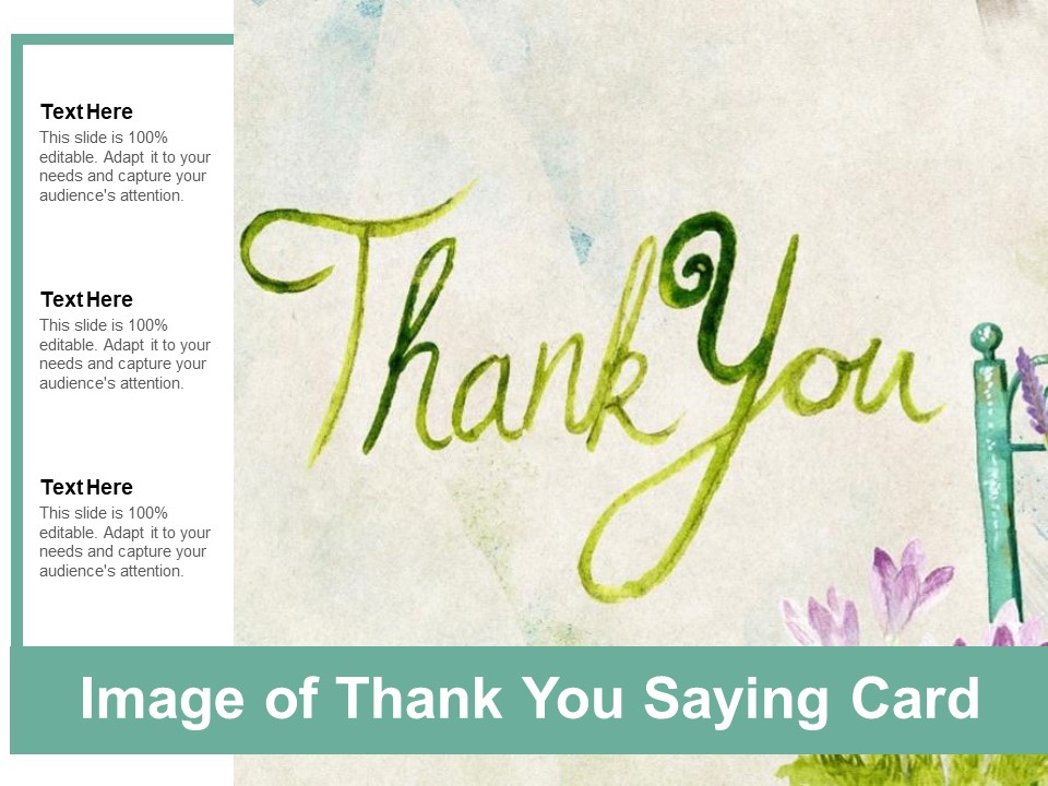 Image Of Thank You Saying Card Ppt Powerpoint Presentation Pictures Rules