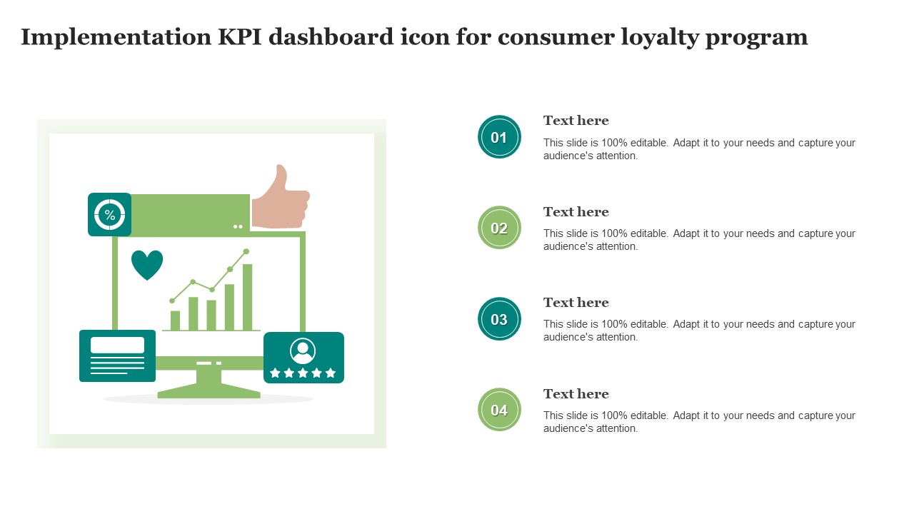Implementation KPI Dashboard Icon For Consumer Loyalty Program Inspiration PDF