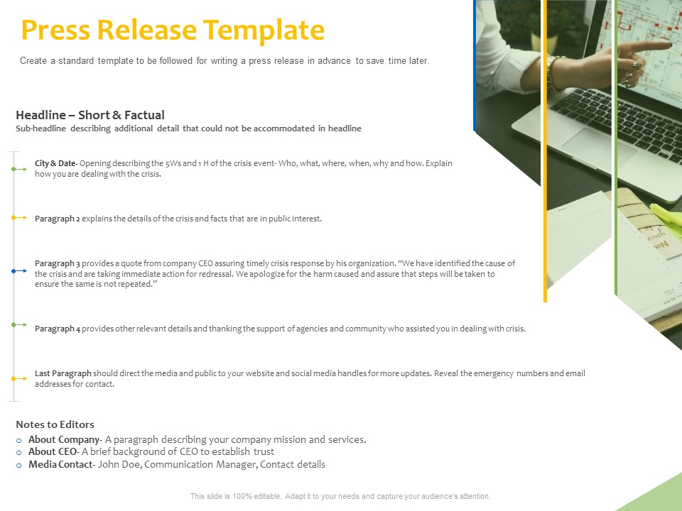 Implementation Of Risk Mitigation Strategies Within A Firm Press Release Template Pictures PDF