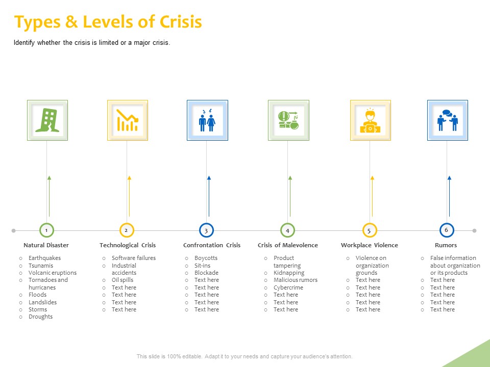 Implementation Of Risk Mitigation Strategies Within A Firm Types And Levels Of Crisis Ppt File Inspiration PDF