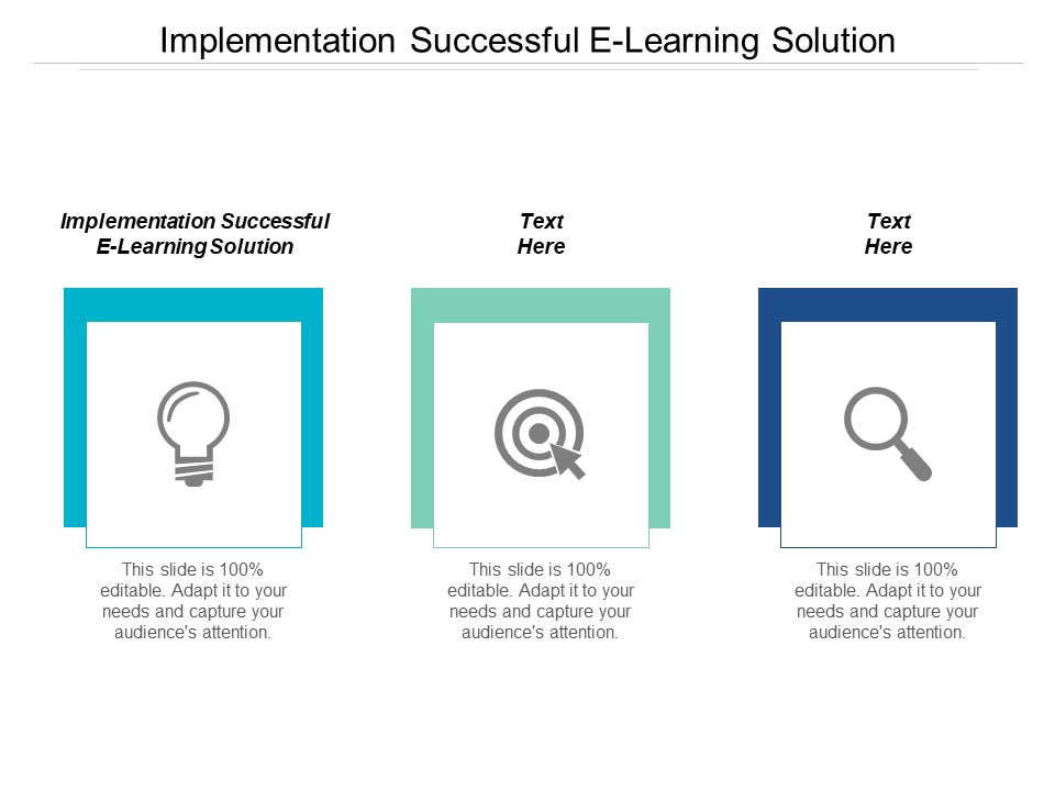 Implementation Successful E Learning Solution Ppt PowerPoint Presentation Portfolio Guidelines Cpb