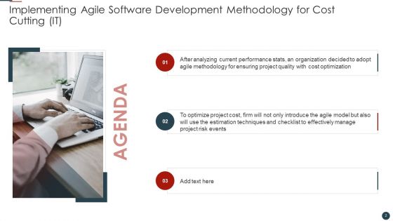 Implementing Agile Software Development Methodology For Cost Cutting IT Ppt PowerPoint Presentation Complete Deck With Slides