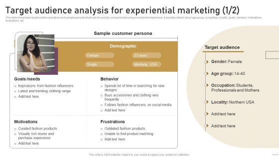 Implementing Experimental Marketing Target Audience Analysis For Experiential Marketing Rules PDF