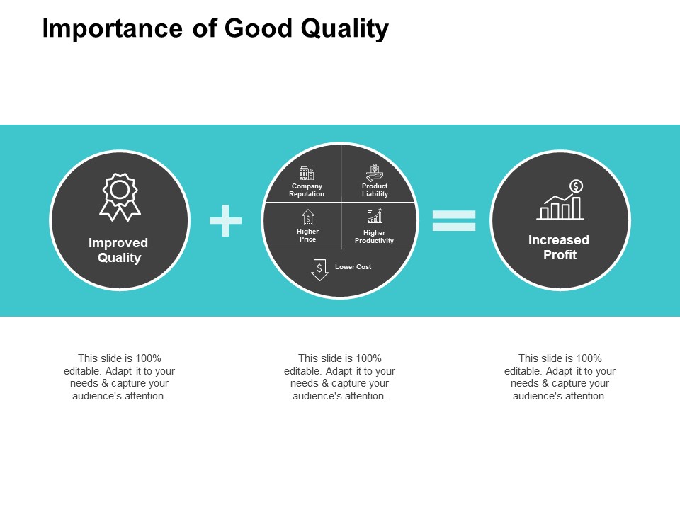 Importance Of Good Quality Ppt PowerPoint Presentation Infographic Template Graphics Template