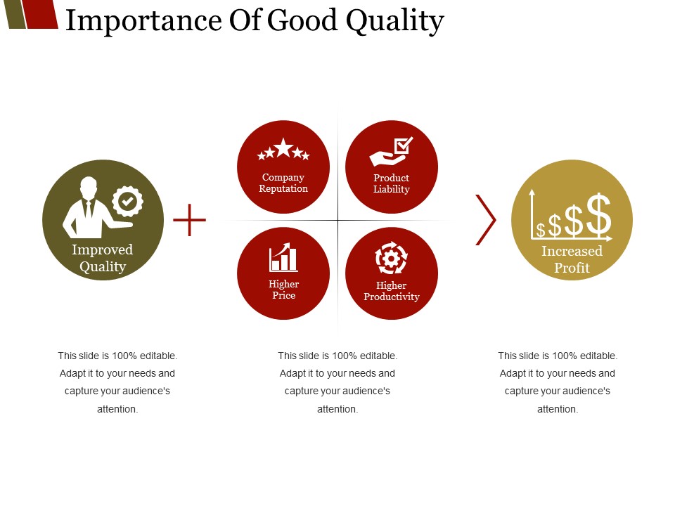Importance Of Good Quality Ppt PowerPoint Presentation Portfolio Design Templates