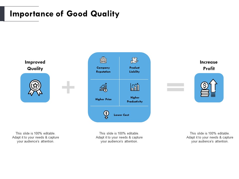 Importance Of Good Quality Ppt PowerPoint Presentation Portfolio Visual Aids