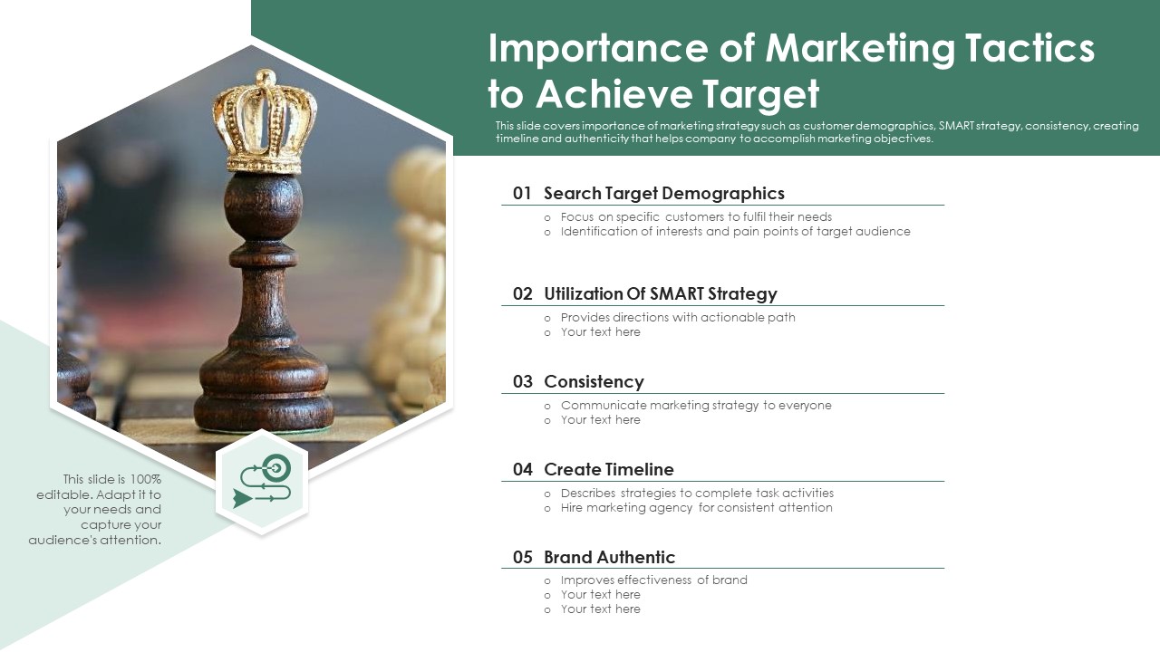 Importance Of Marketing Tactics To Achieve Target Ppt Summary Show PDF