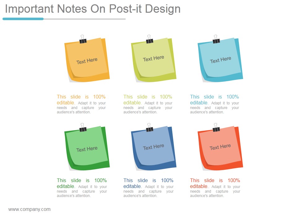 Important Notes On Post It Design Ppt PowerPoint Presentation Templates