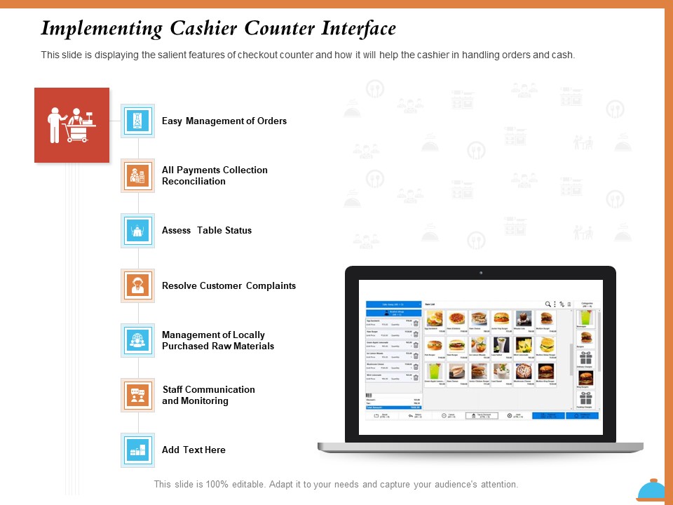 Improving Restaurant Operations Implementing Cashier Counter Interface Ppt Styles Inspiration PDF