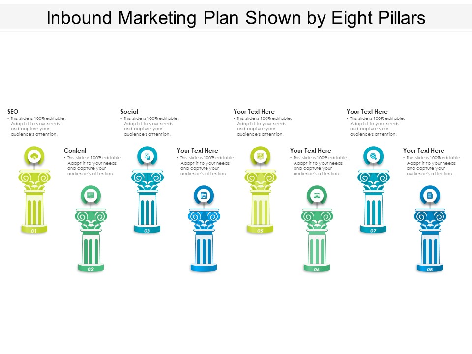 Inbound Marketing Plan Shown By Eight Pillars Ppt PowerPoint Presentation Infographics Layouts PDF