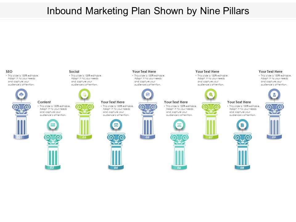 Inbound Marketing Plan Shown By Nine Pillars Ppt PowerPoint Presentation Show Graphics PDF
