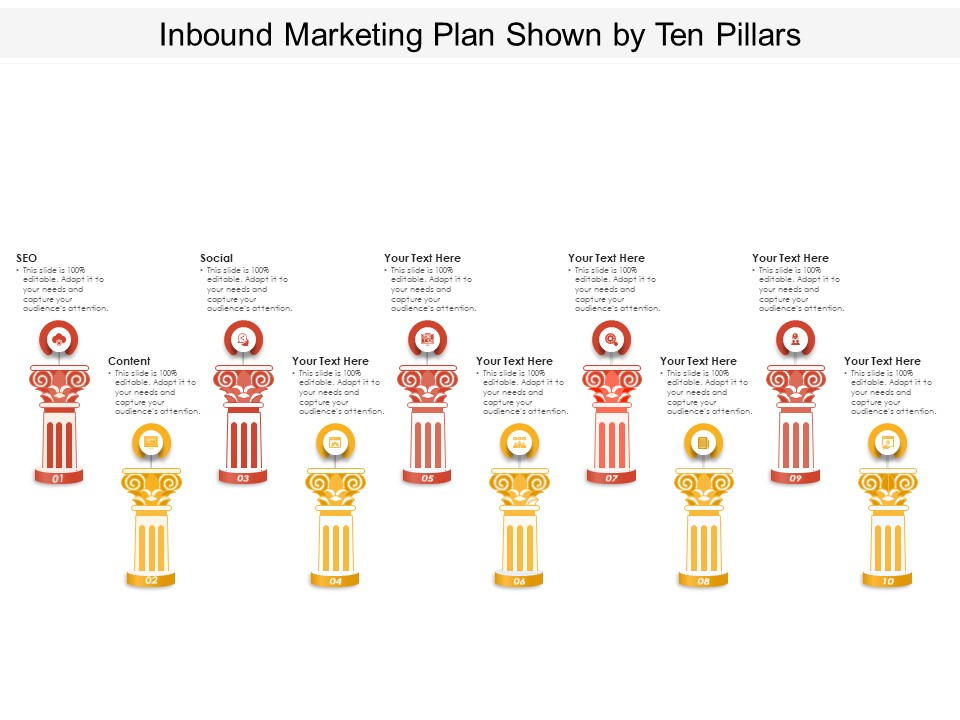 Inbound Marketing Plan Shown By Ten Pillars Ppt PowerPoint Presentation Professional Design Templates PDF
