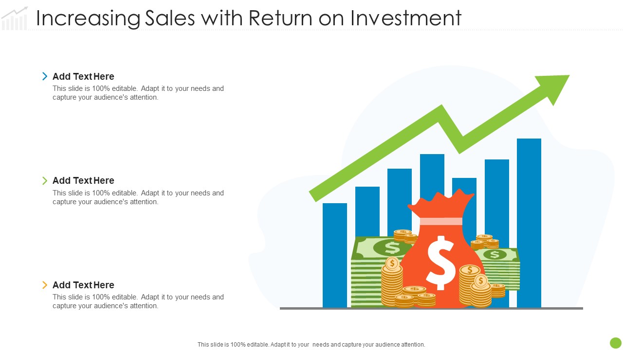 Increasing Sales With Return On Investment Icons PDF