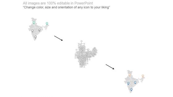 India Map With Location Pointers And Batteries Powerpoint Slides