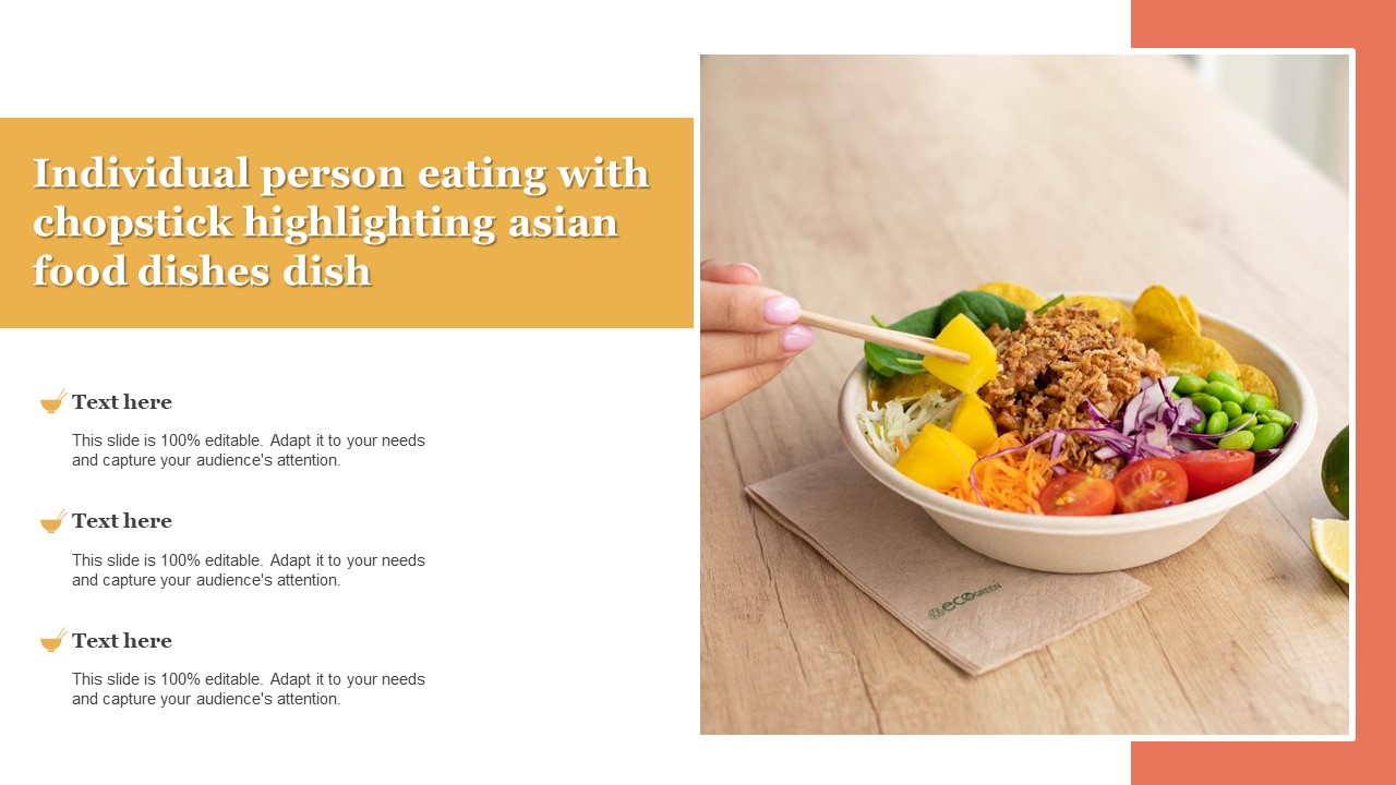 Individual Person Eating With Chopstick Highlighting Asian Food Dishes Dish Diagrams PDF