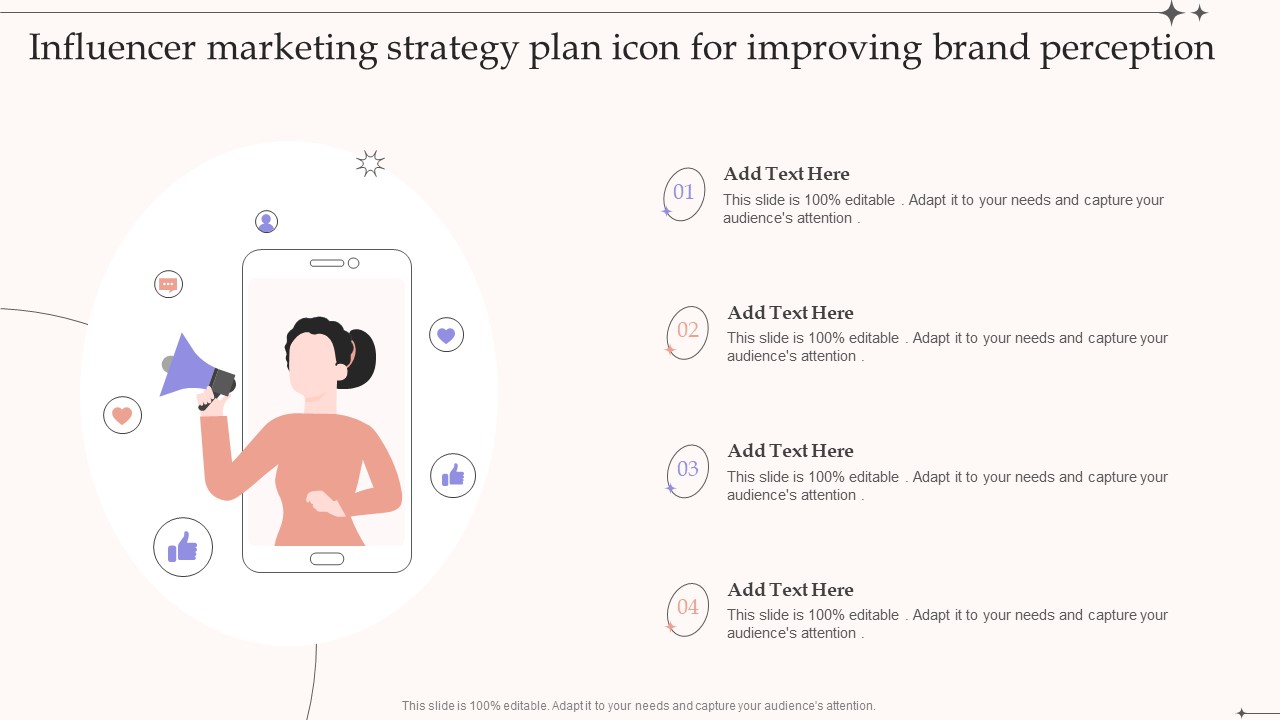 Influencer Marketing Strategy Plan Icon For Improving Brand Perception Professional PDF