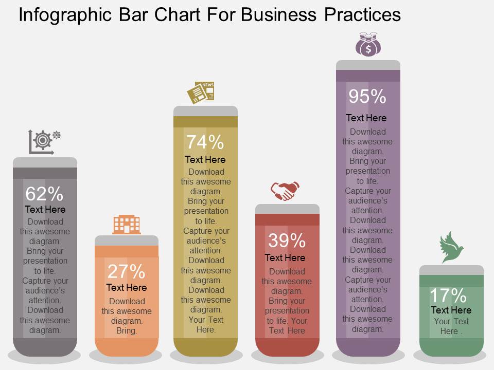Infographic Bar Chart For Business Practices Powerpoint Template