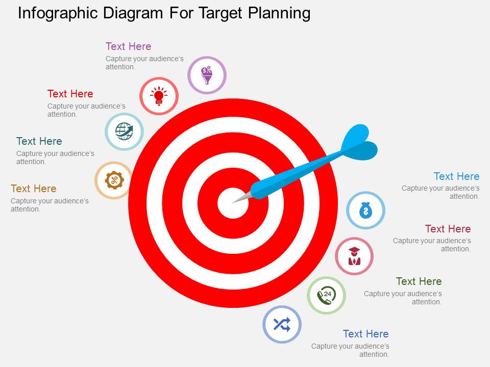 Infographic Diagram For Target Planning Powerpoint Templates