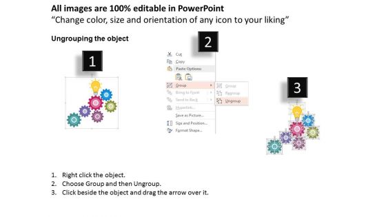 Infographic Gears Bulbs Illustration Powerpoint Template