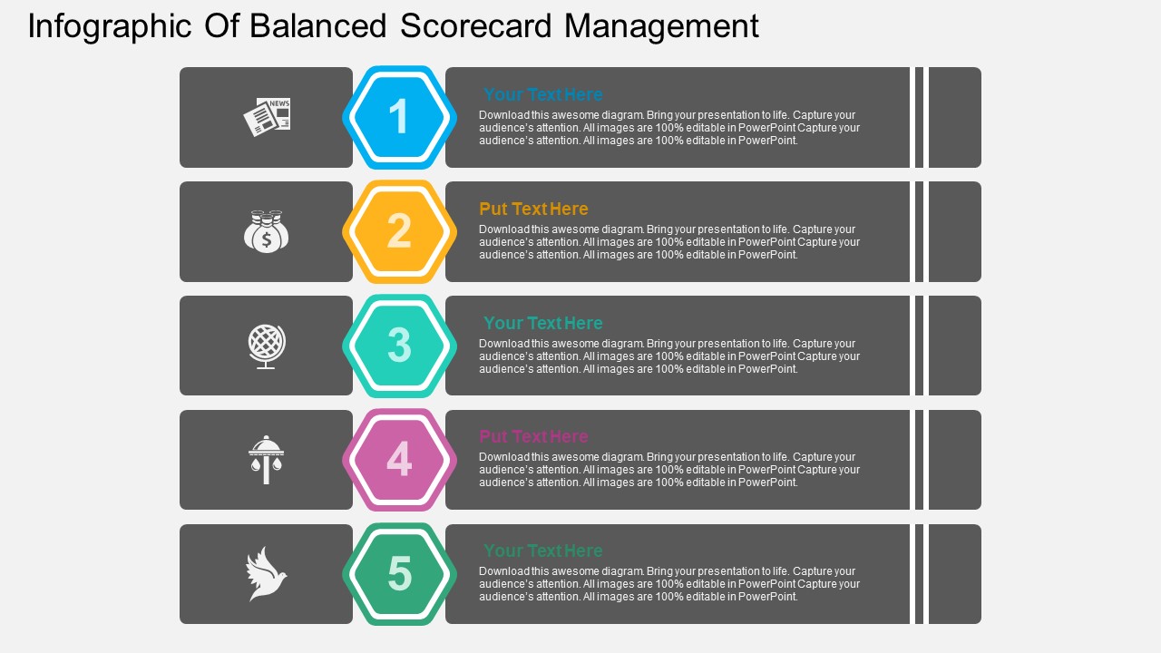 Infographic Of Balanced Scorecard Management Powerpoint Template