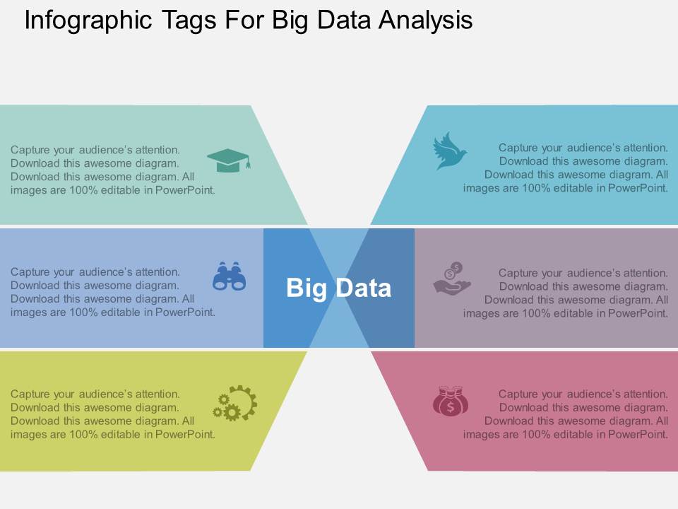 Infographic Tags For Big Data Analysis Powerpoint Template