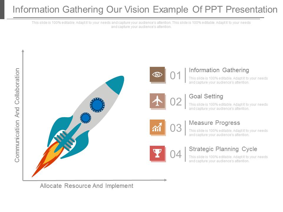 Information Gathering Our Vision Example Of Ppt Presentation