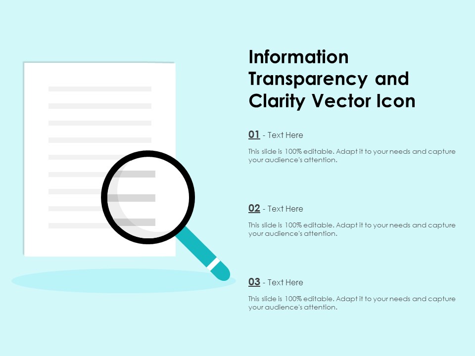 Information Transparency And Clarity Vector Icon Ppt PowerPoint Presentation File Example PDF