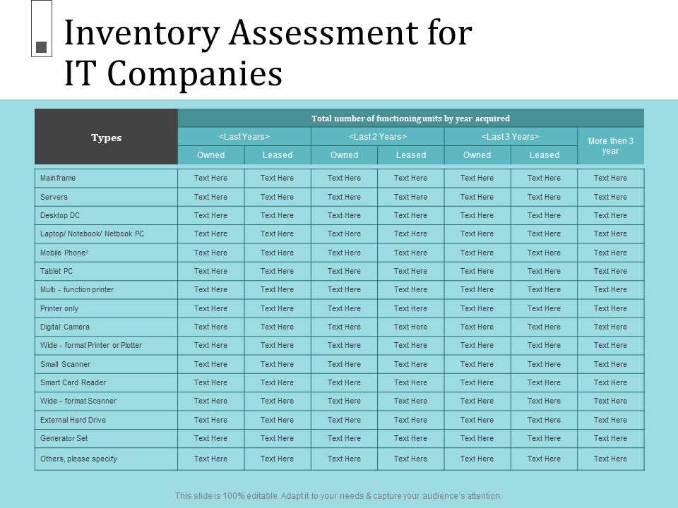 Infrastructure Project Management In Construction Inventory Assessment For It Companies Information PDF