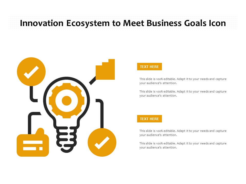 Innovation Ecosystem To Meet Business Goals Icon Ppt PowerPoint Presentation Gallery Example Introduction PDF