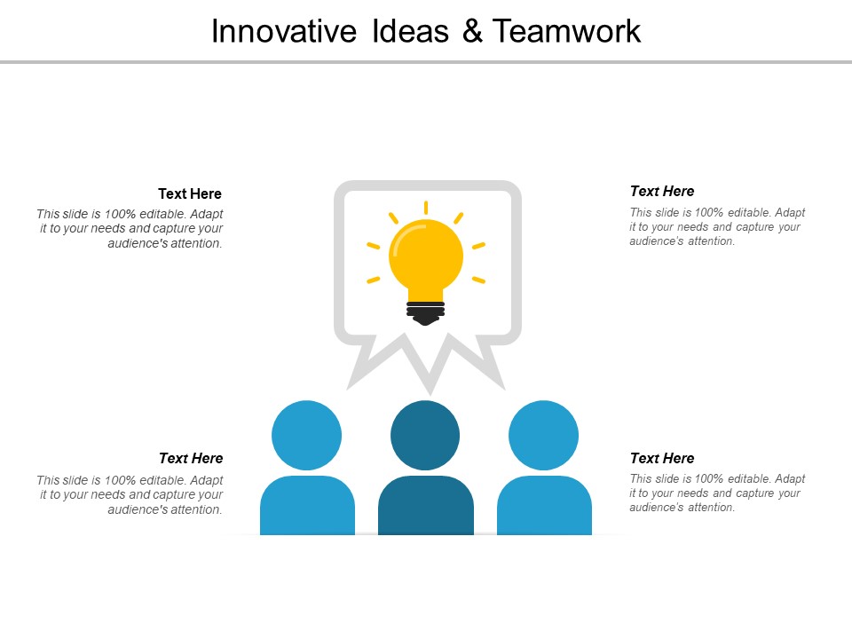 Innovative Ideas And Teamwork Ppt Powerpoint Presentation Icon Example Introduction