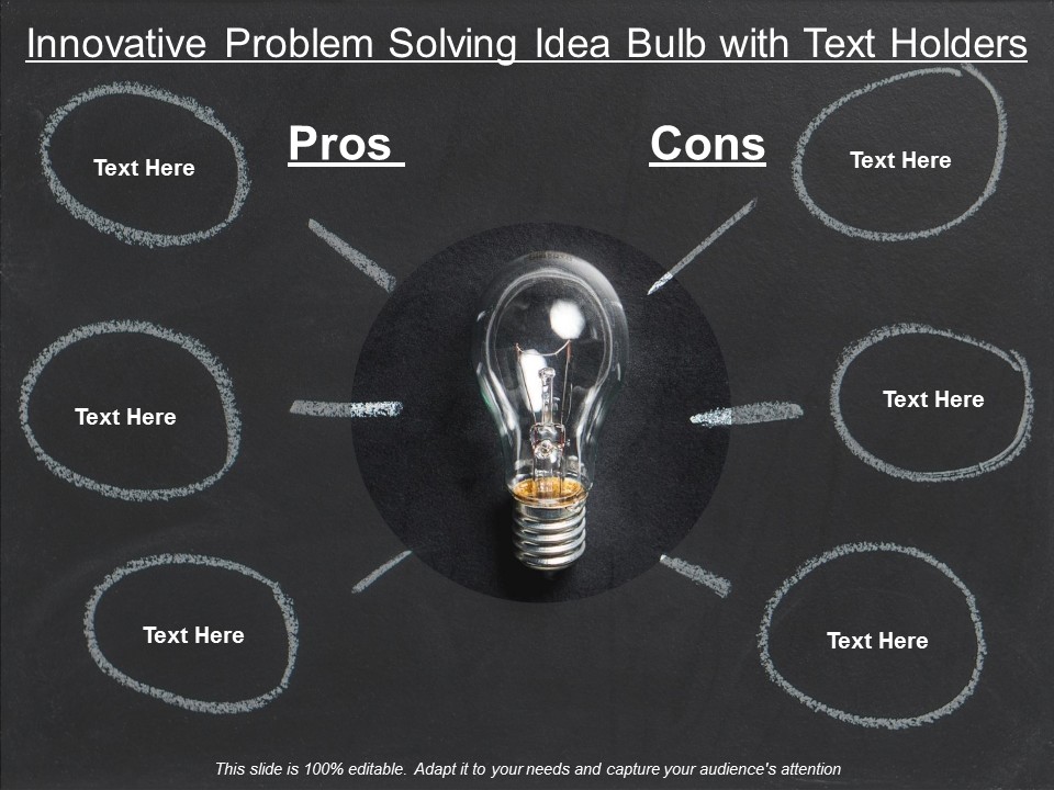 Innovative Problem Solving Idea Bulb With Text Holders Ppt PowerPoint Presentation Infographics Layout Ideas