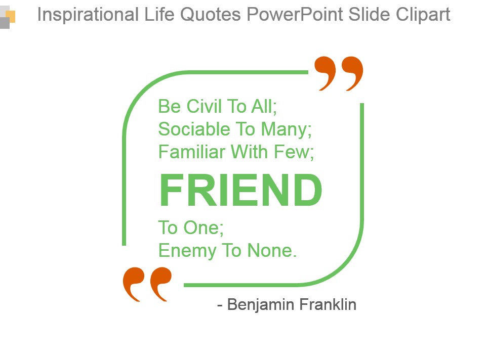 Inspirational Life Quotes Powerpoint Slide Clipart