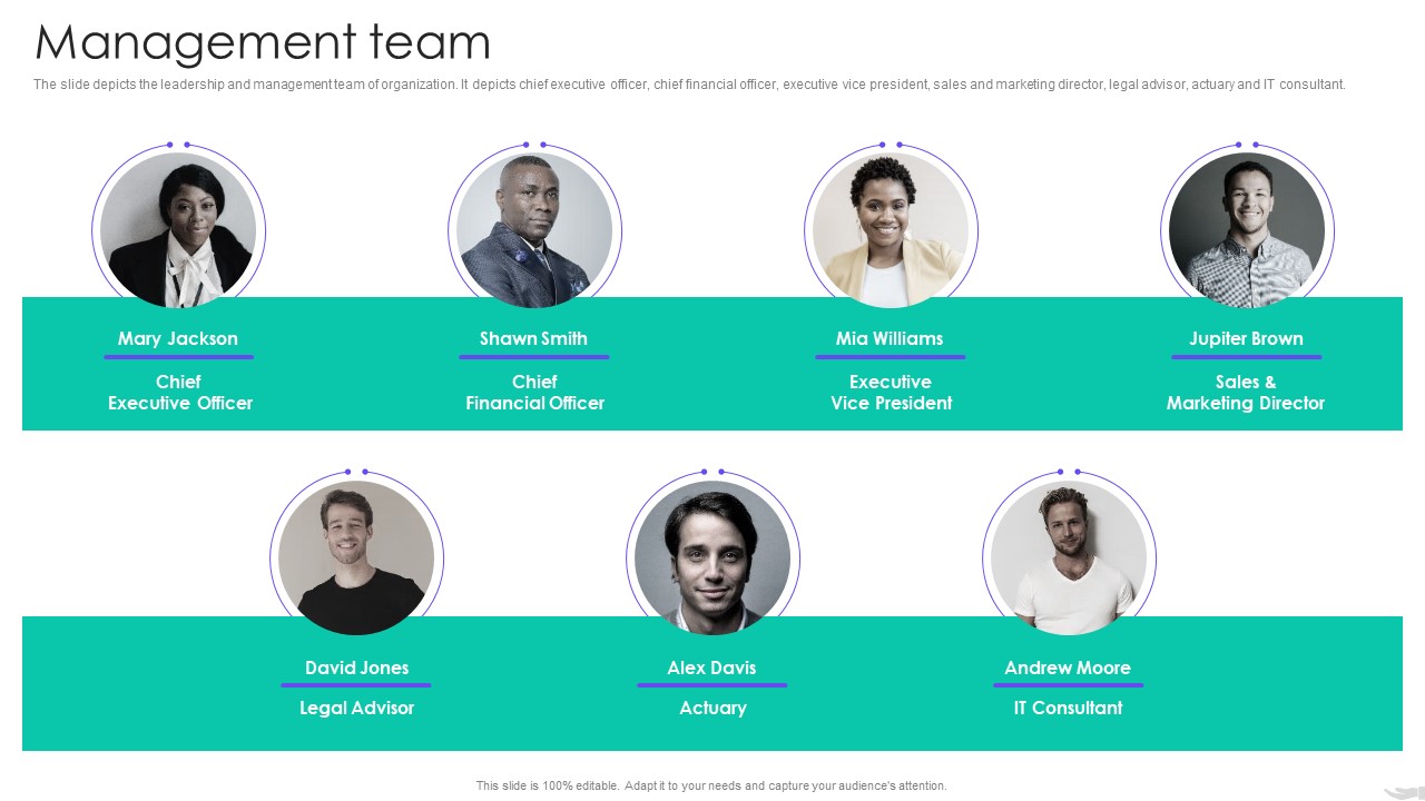 Insurance Services Firm Profile Management Team Inspiration PDF