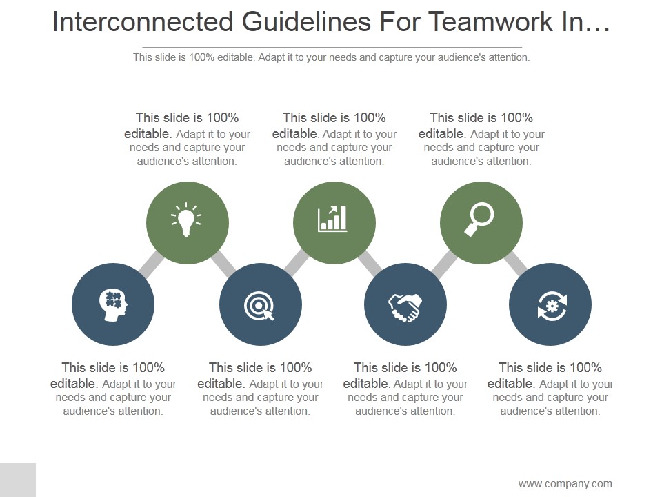 Interconnected Guidelines For Teamwork In Management With Description Ppt PowerPoint Presentation Sample