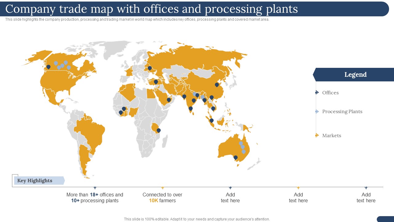 International Trading Business Export Company Company Trade Map With Offices And Processing Plants Introduction PDF