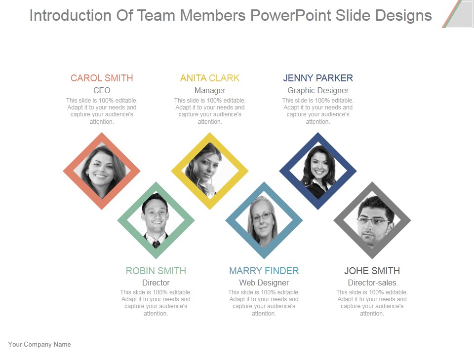 Introduction Of Team Members Ppt PowerPoint Presentation Show