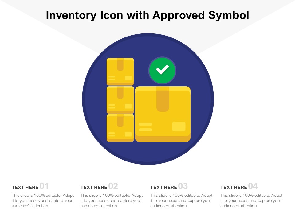 Inventory Icon With Approved Symbol Ppt PowerPoint Presentation Show Objects