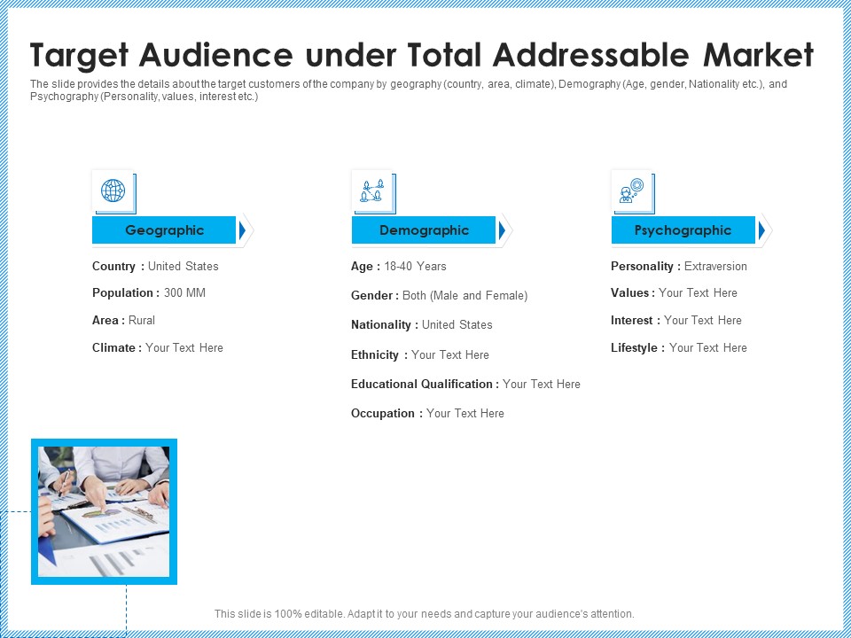 Investment Pitch To Generating Capital From Mezzanine Credit Target Audience Under Total Addressable Market Background PDF