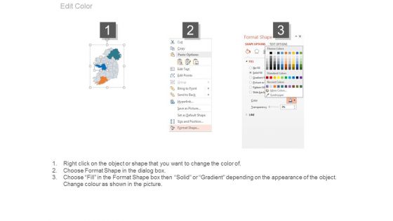 Ireland Map With Financial Ratio Analysis Powerpoint Slides
