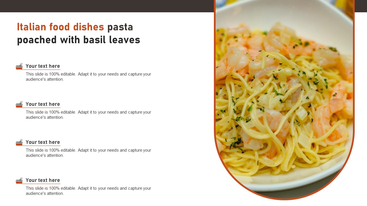 Italian Food Dishes Pasta Poached With Basil Leaves Portrait PDF