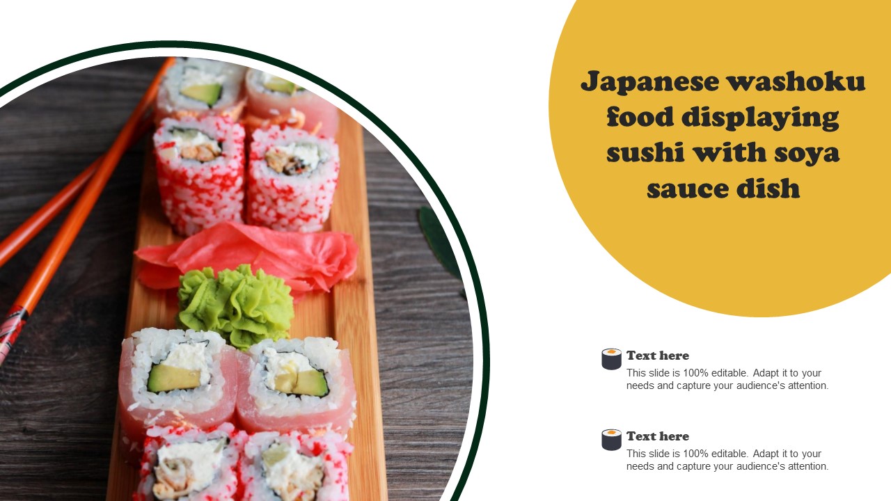 Japanese Washoku Food Displaying Sushi With Soya Sauce Dish Structure PDF