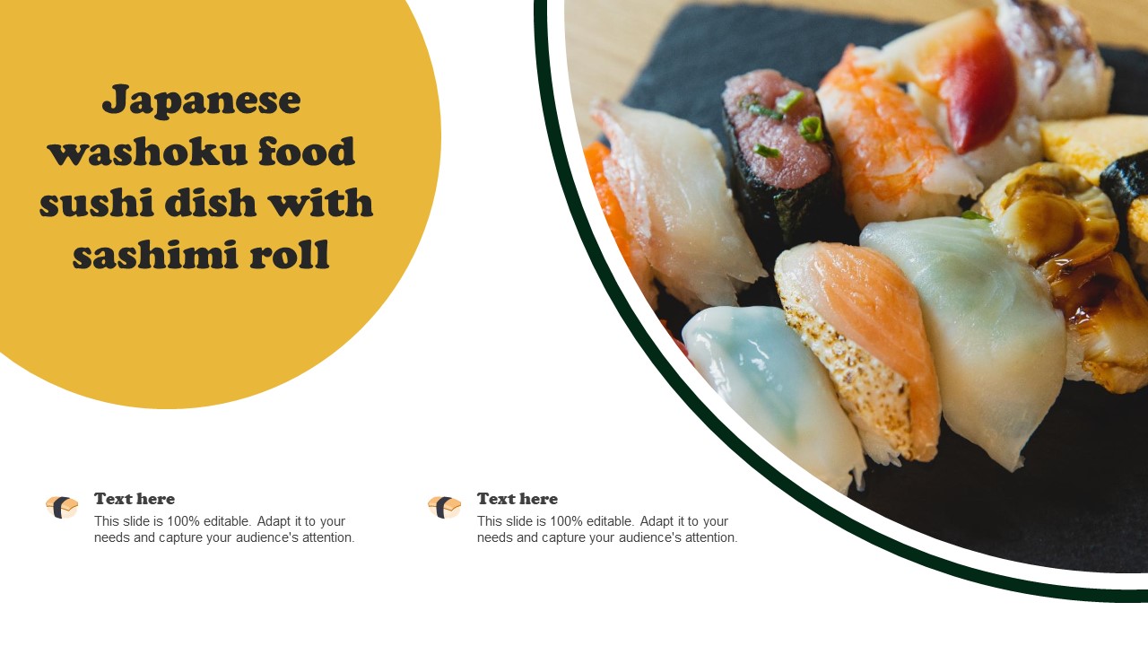 Japanese Washoku Food Sushi Dish With Sashimi Roll Graphics PDF