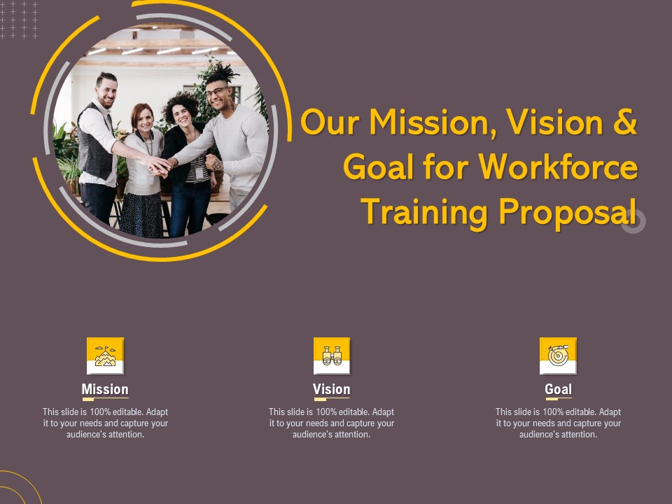 Job Driven Training Our Mission Vision And Goal For Workforce Training Proposal Ppt Infographics Picture PDF