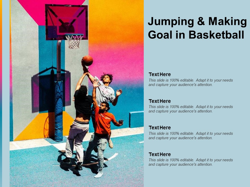 Jumping And Making Goal In Basketball Ppt PowerPoint Presentation Professional Icons