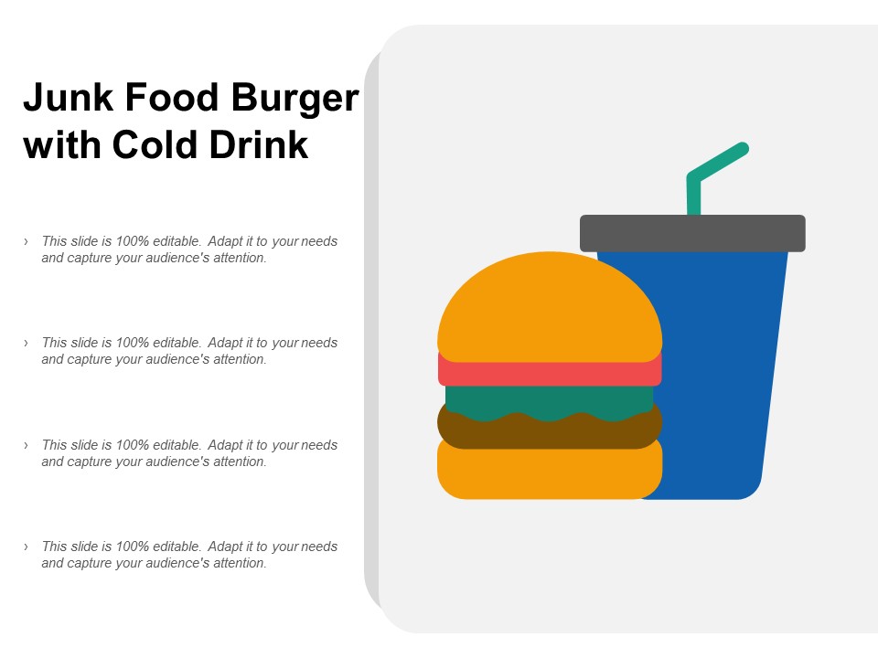 Junk Food Burger With Cold Drink Ppt PowerPoint Presentation Summary Infographic Template