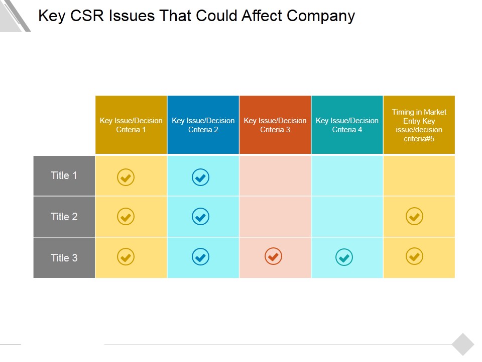 Key Csr Issues That Could Affect Company Ppt PowerPoint Presentation Slide Download