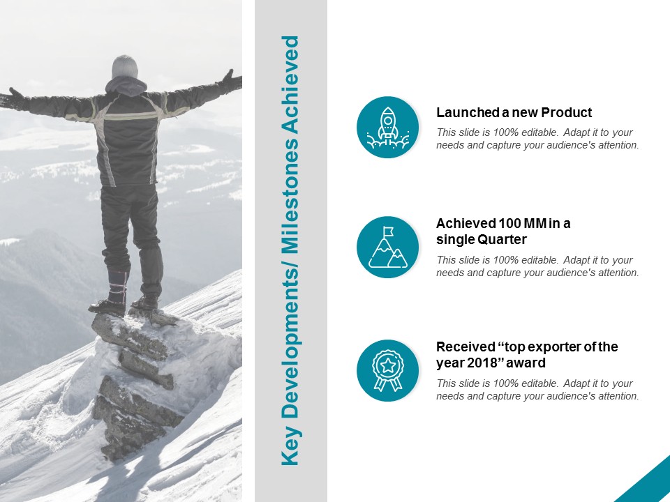 Key Developments Milestones Achieved Ppt PowerPoint Presentation Layouts Infographics